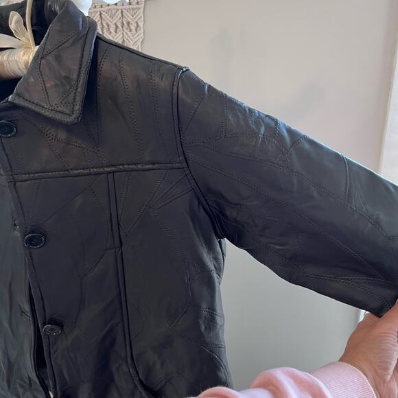 Tudor Court Vintage Patchwork Leather Jacket Sz. Sm. Petite SI-776 - Picture 6 of 11